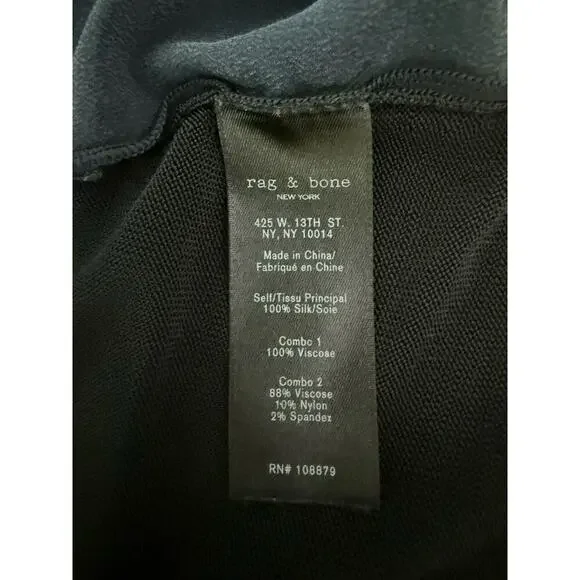 Rag & Bone Women’s Sora Silk-Combo Shell Tank in Navy Blue Size XS - Picture 3 of 6